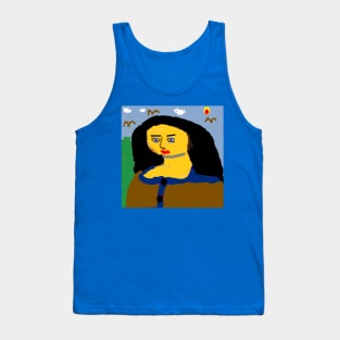 Monalisa Sketch Design Tank Top